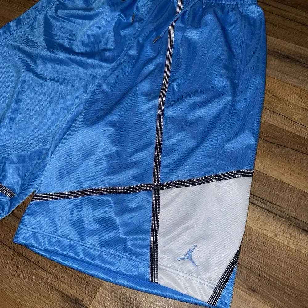 2007 Air Jordan UNC Blue Silky Dazzle Shiny Basketball Y2K 243740-412 Shorts